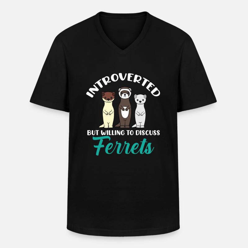 Frettchen - Männer-T-Shirt mit V-Ausschnitt - Schwarz
