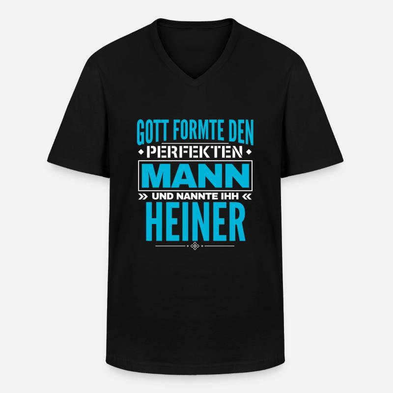 Heiner Name Design - Männer-T-Shirt mit V-Ausschnitt - Schwarz