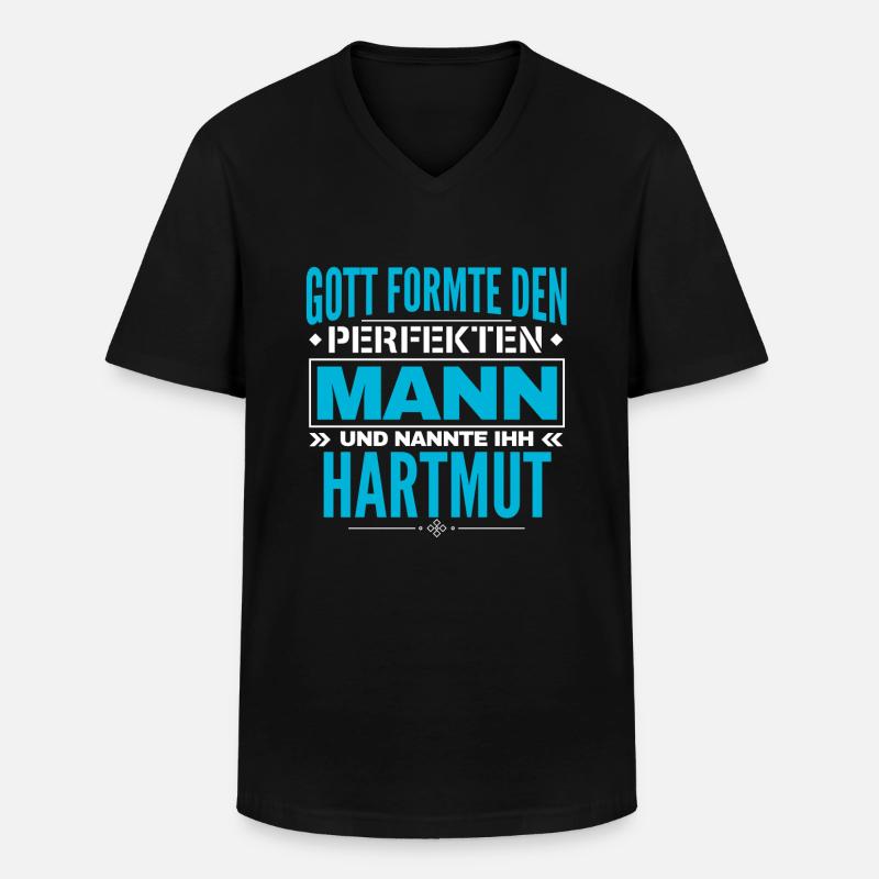 Hartmut Name Design - Männer-T-Shirt mit V-Ausschnitt - Schwarz