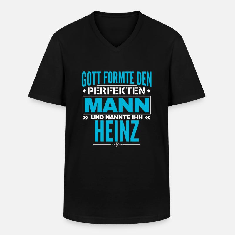 Heinz Name Design - Männer-T-Shirt mit V-Ausschnitt - Schwarz