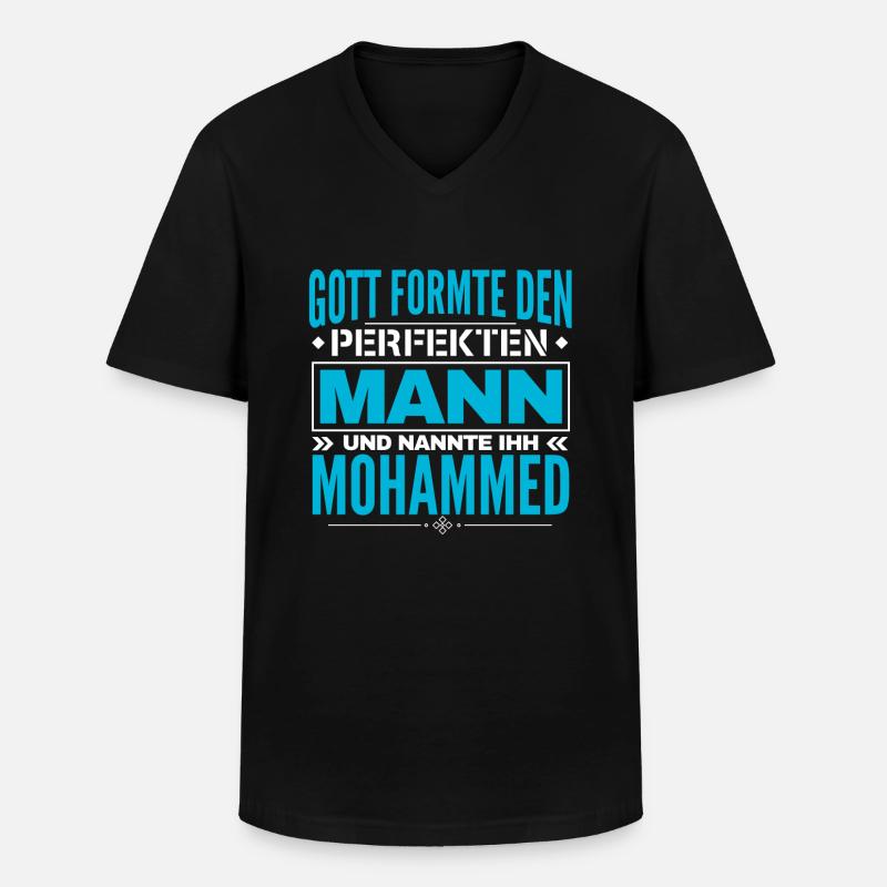 Mohammed Name Design - Männer-T-Shirt mit V-Ausschnitt - Schwarz