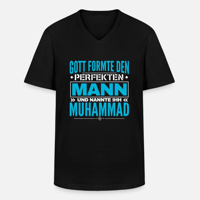 Muhammad Name Design - Männer-T-Shirt mit V-Ausschnitt - Schwarz