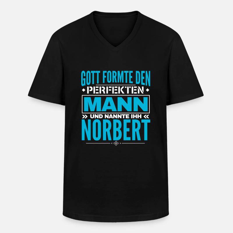 Norbert Name Design - Männer-T-Shirt mit V-Ausschnitt - Schwarz