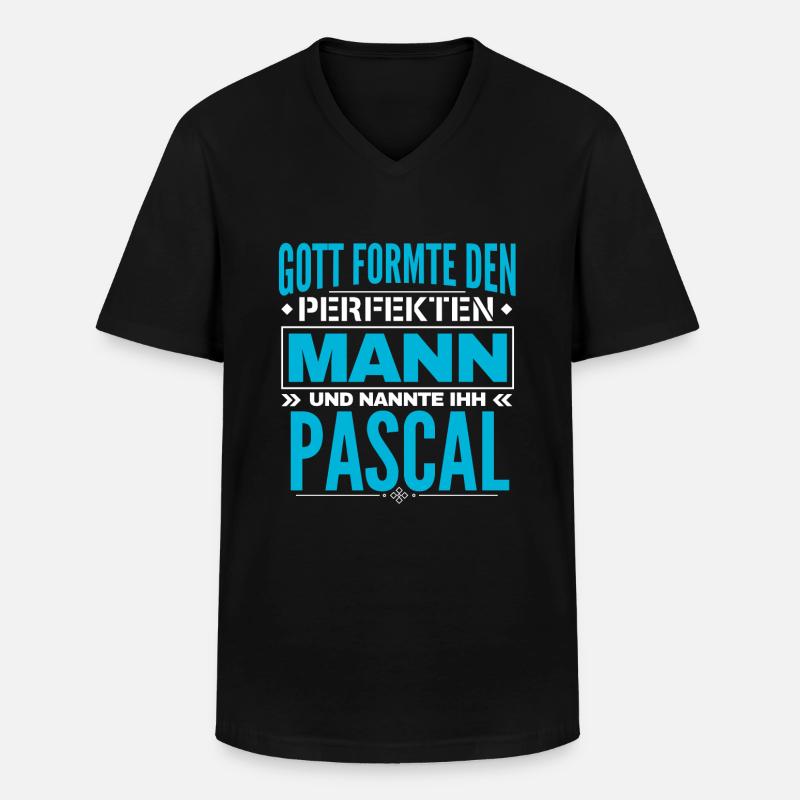Pascal Name Design - Männer-T-Shirt mit V-Ausschnitt - Schwarz
