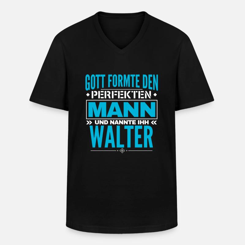 Walter Name Design - Männer-T-Shirt mit V-Ausschnitt - Schwarz