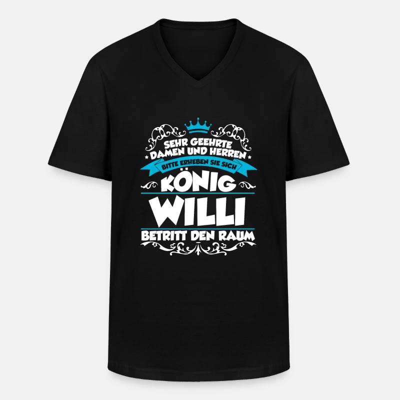 Willi Name Design - Männer-T-Shirt mit V-Ausschnitt - Schwarz
