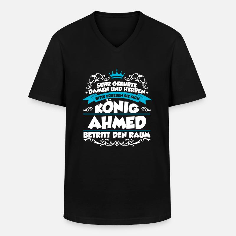 Ahmed Name Design - Männer-T-Shirt mit V-Ausschnitt - Schwarz