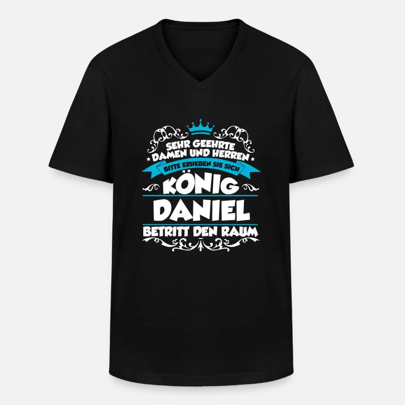 Daniel Name Design - Männer-T-Shirt mit V-Ausschnitt - Schwarz