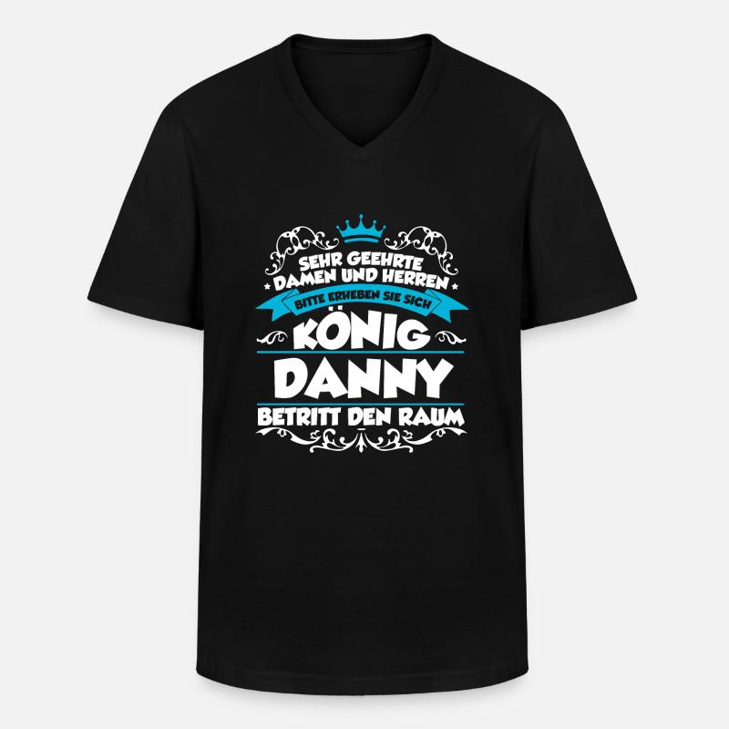 Danny Name Design - Männer-T-Shirt mit V-Ausschnitt - Schwarz