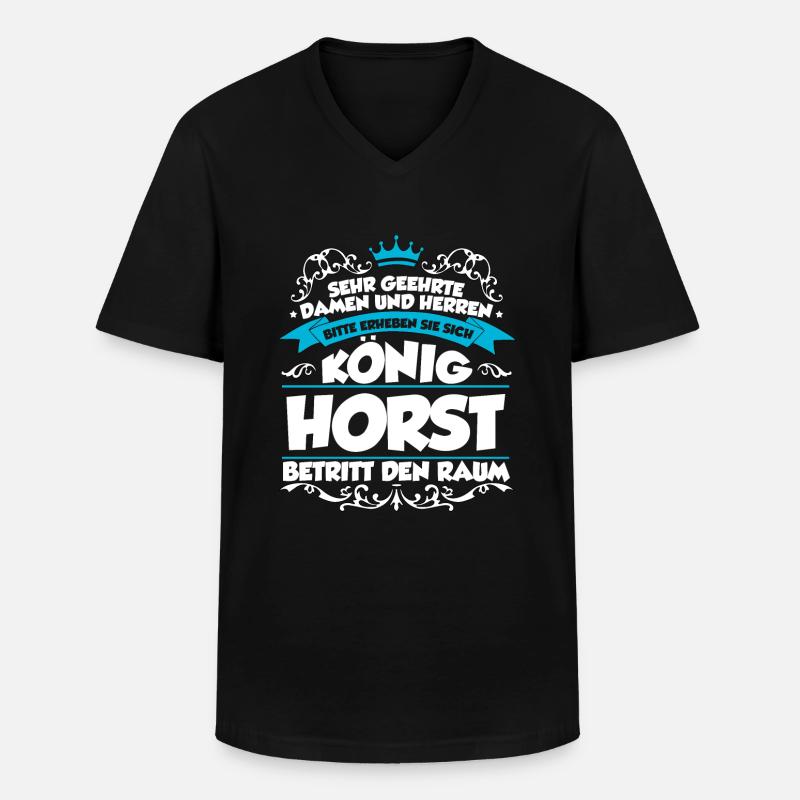 Horst Name Design - Männer-T-Shirt mit V-Ausschnitt - Schwarz