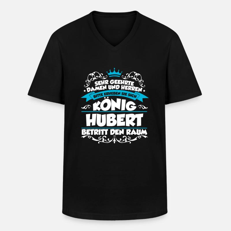 Hubert Name Design - Männer-T-Shirt mit V-Ausschnitt - Schwarz
