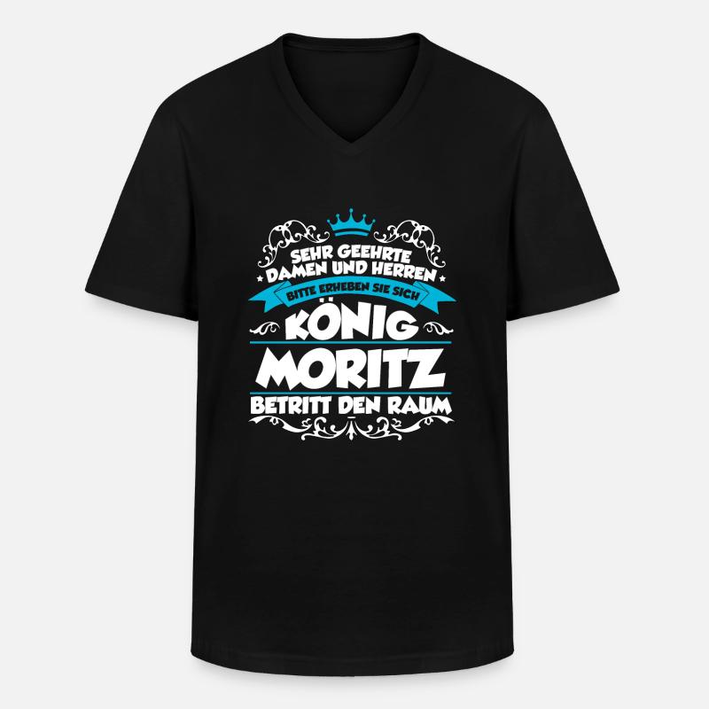 Moritz Name Design - Männer-T-Shirt mit V-Ausschnitt - Schwarz