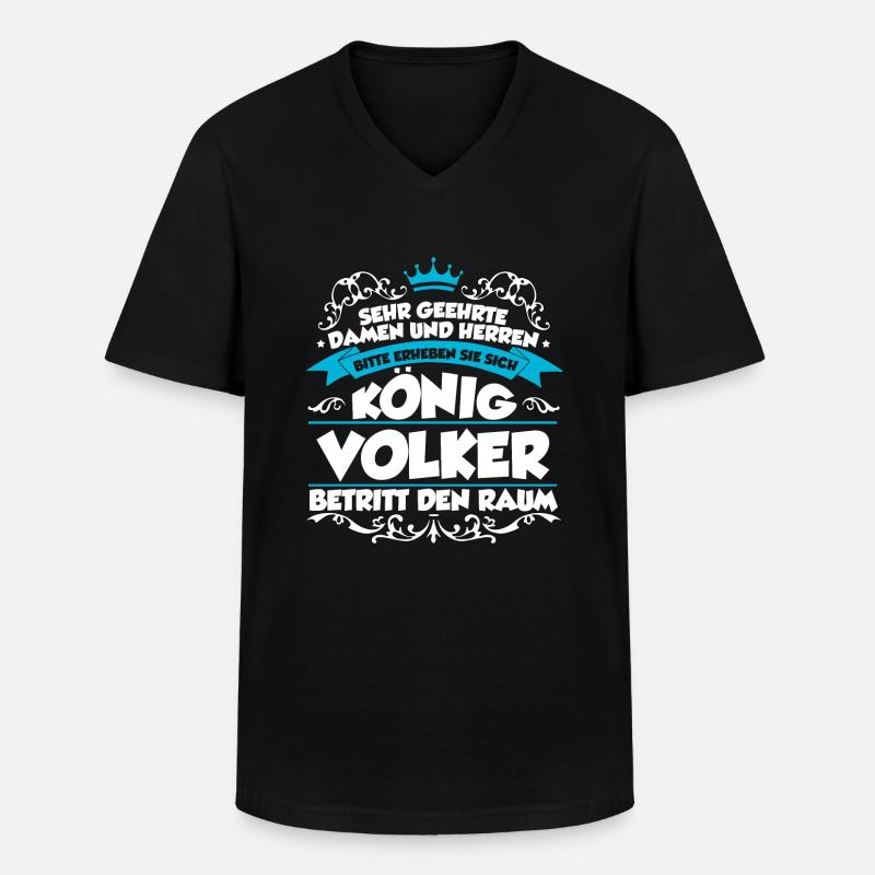 Volker Name Design - Männer-T-Shirt mit V-Ausschnitt - Schwarz