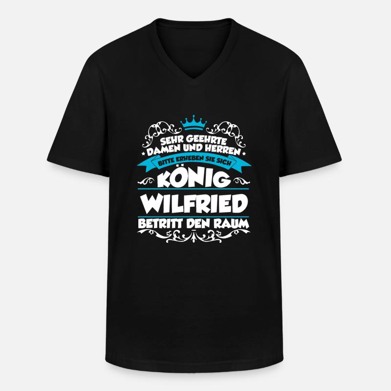 Wilfried Name Design - Männer-T-Shirt mit V-Ausschnitt - Schwarz