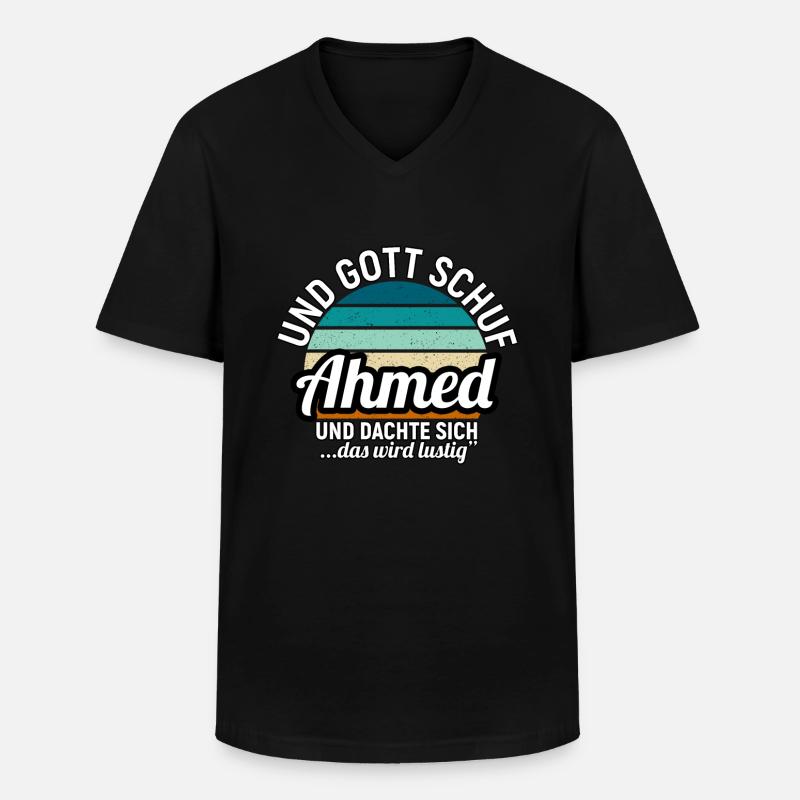Albert - Männer-T-Shirt mit V-Ausschnitt - Schwarz