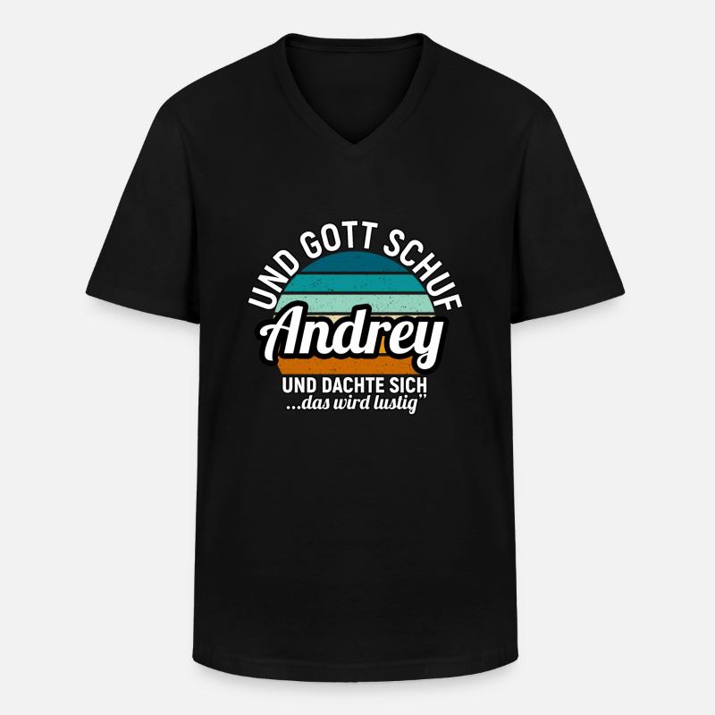 Armin - Männer-T-Shirt mit V-Ausschnitt - Schwarz