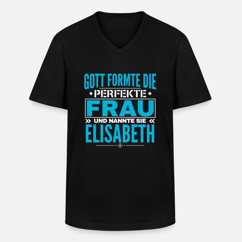Elisabeth Name Design - Männer-T-Shirt mit V-Ausschnitt - Schwarz