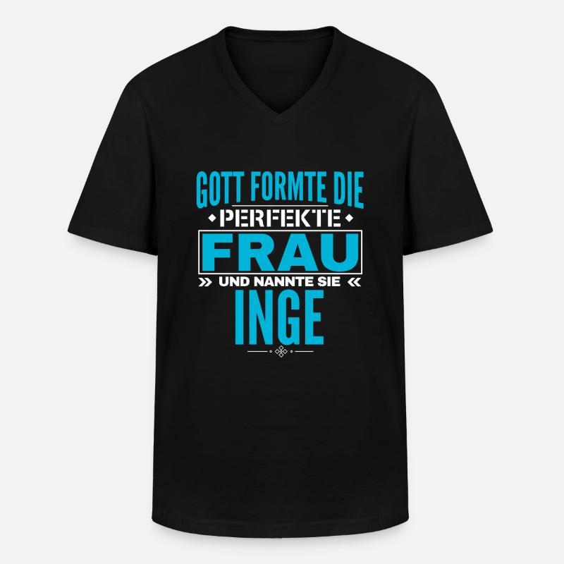 Inge Name Design - Männer-T-Shirt mit V-Ausschnitt - Schwarz