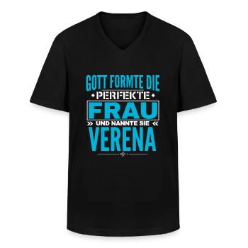 Verena Name Design - Männer-T-Shirt mit V-Ausschnitt - Schwarz - Vorne - AI Model Male 178 dark (178cm)