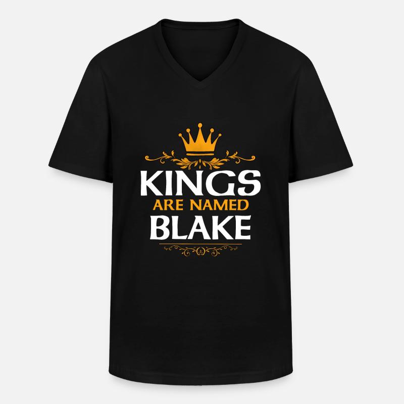 Blake - Männer-T-Shirt mit V-Ausschnitt - Schwarz