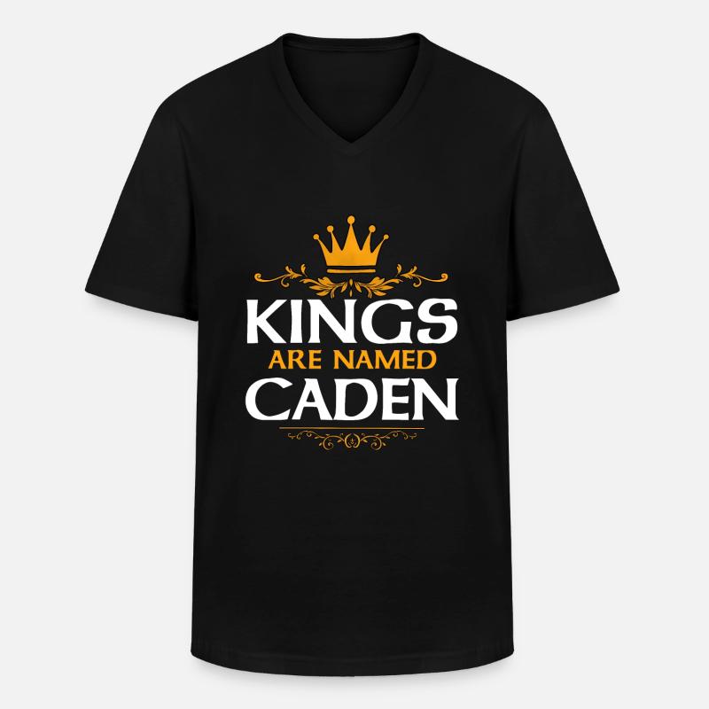 Caden - Männer-T-Shirt mit V-Ausschnitt - Schwarz