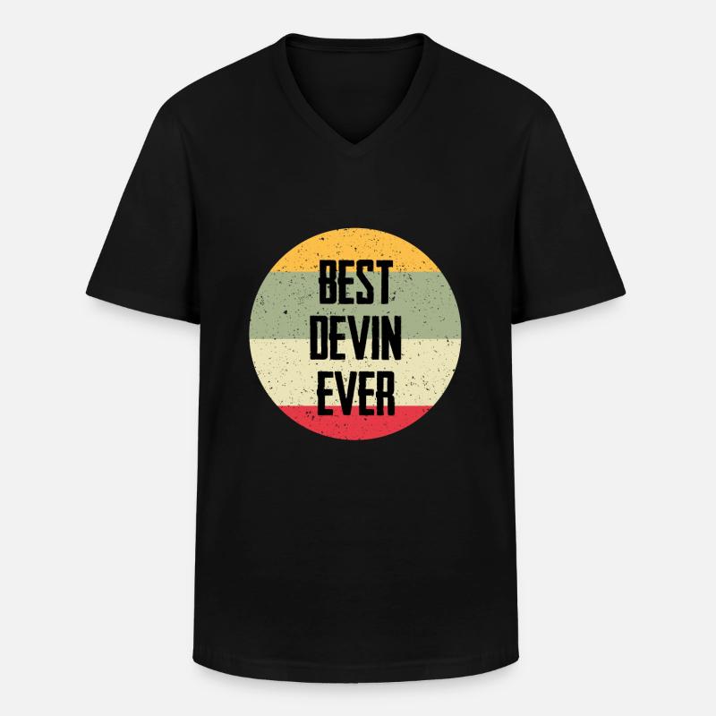 Best Devin Ever - Männer-T-Shirt mit V-Ausschnitt - Schwarz