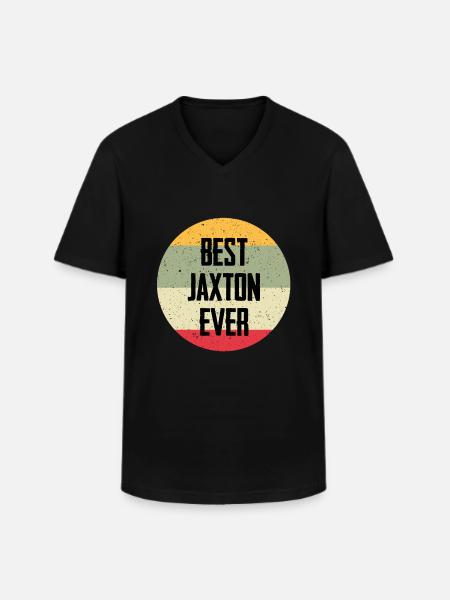 Best Jaxton Ever - Männer-T-Shirt mit V-Ausschnitt - Schwarz