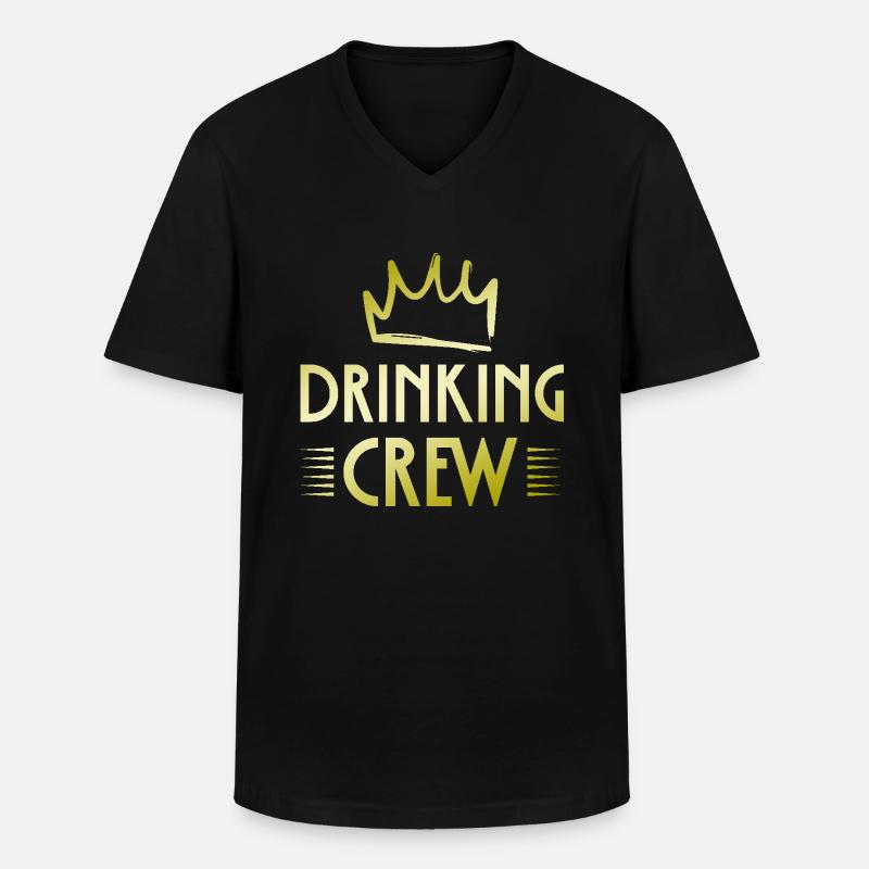 Drinking Crew - Männer-T-Shirt mit V-Ausschnitt - Schwarz