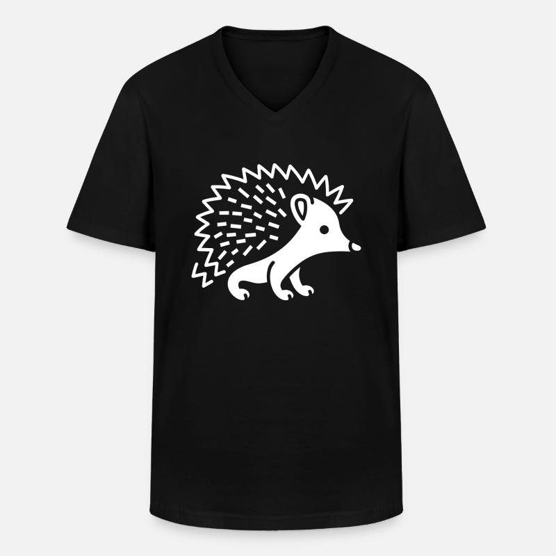 Igel - Männer-T-Shirt mit V-Ausschnitt - Schwarz