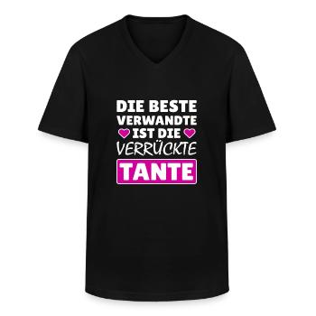 Beste Verwandte verrückte Tante Geschenk Schwester - Männer-T-Shirt mit V-Ausschnitt - Schwarz - Vorne - AI Model Male 178 dark (178cm)
