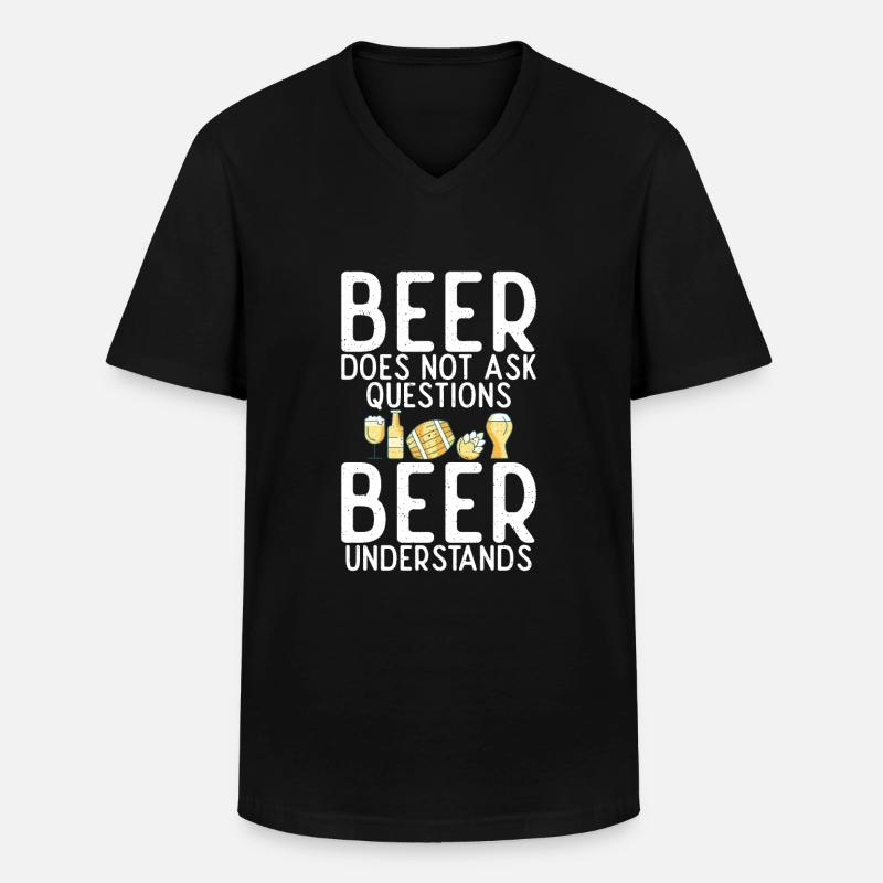Bier-Trinker-Bier-Geschenke - Männer-T-Shirt mit V-Ausschnitt - Schwarz