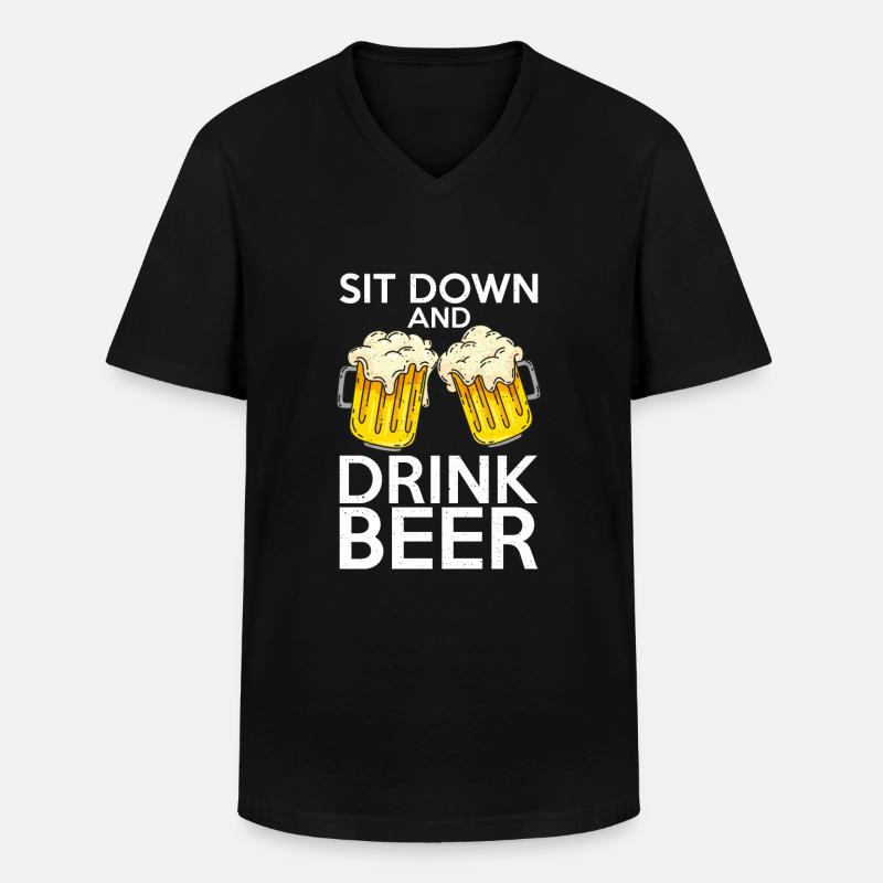 Biertrinker Bier Geschenke - Männer-T-Shirt mit V-Ausschnitt - Schwarz