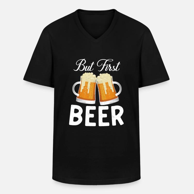 Biertrinker Bier Geschenke - Männer-T-Shirt mit V-Ausschnitt - Schwarz
