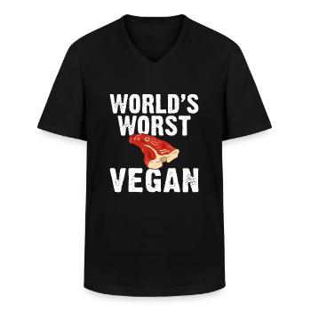 BBQ Grill Rindfleisch Liebhaber Geschenke - Männer-T-Shirt mit V-Ausschnitt - Schwarz - Vorne - AI Model Male 178 dark (178cm)