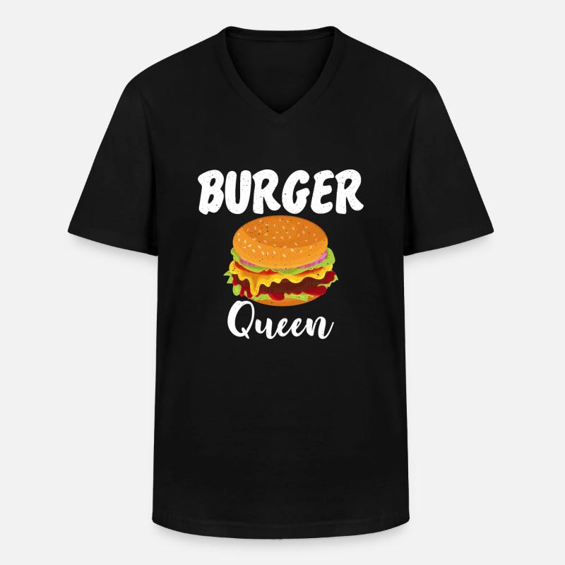 Burger Lover Geschenk - Männer-T-Shirt mit V-Ausschnitt - Schwarz