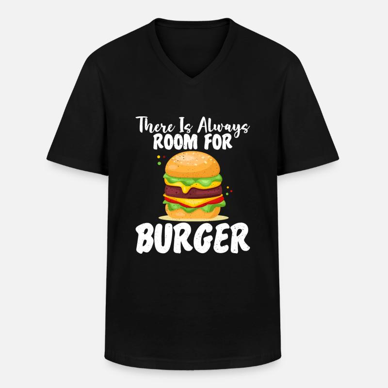 Burger Lover Geschenk - Männer-T-Shirt mit V-Ausschnitt - Schwarz