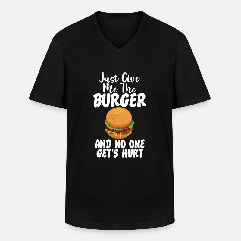 Burger Lover Geschenk - Männer-T-Shirt mit V-Ausschnitt - Schwarz