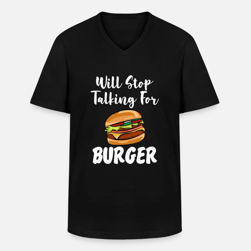 Burger Lover Geschenk - Männer-T-Shirt mit V-Ausschnitt - Schwarz