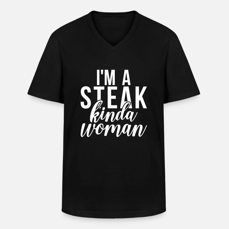 Steak Lover Steak Geschenk - Männer-T-Shirt mit V-Ausschnitt - Schwarz