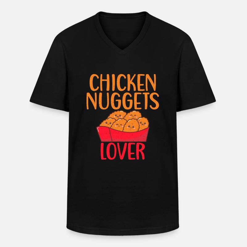 Chicken Nugget Geschenke - Männer-T-Shirt mit V-Ausschnitt - Schwarz