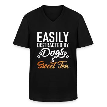 Sweet Tea Lover Gifts - Men's V-Neck T-Shirt - black - Front - AI Model Male 178 dark (178cm)