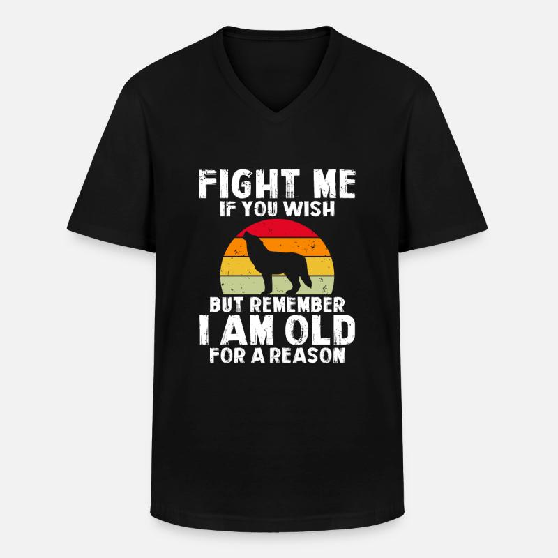 Wolf Geschenke Wolf Liebhaber - Männer-T-Shirt mit V-Ausschnitt - Schwarz