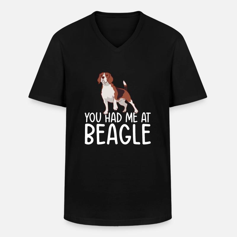 Beagle Geschenk Beagle Besitzer - Männer-T-Shirt mit V-Ausschnitt - Schwarz