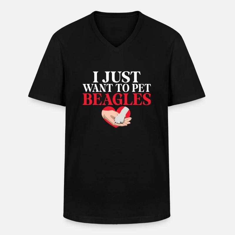 Beagle Geschenk Beagle Besitzer - Männer-T-Shirt mit V-Ausschnitt - Schwarz