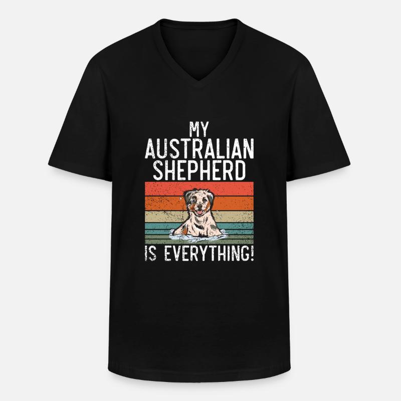 Australian Shepherd Geschenke - Männer-T-Shirt mit V-Ausschnitt - Schwarz