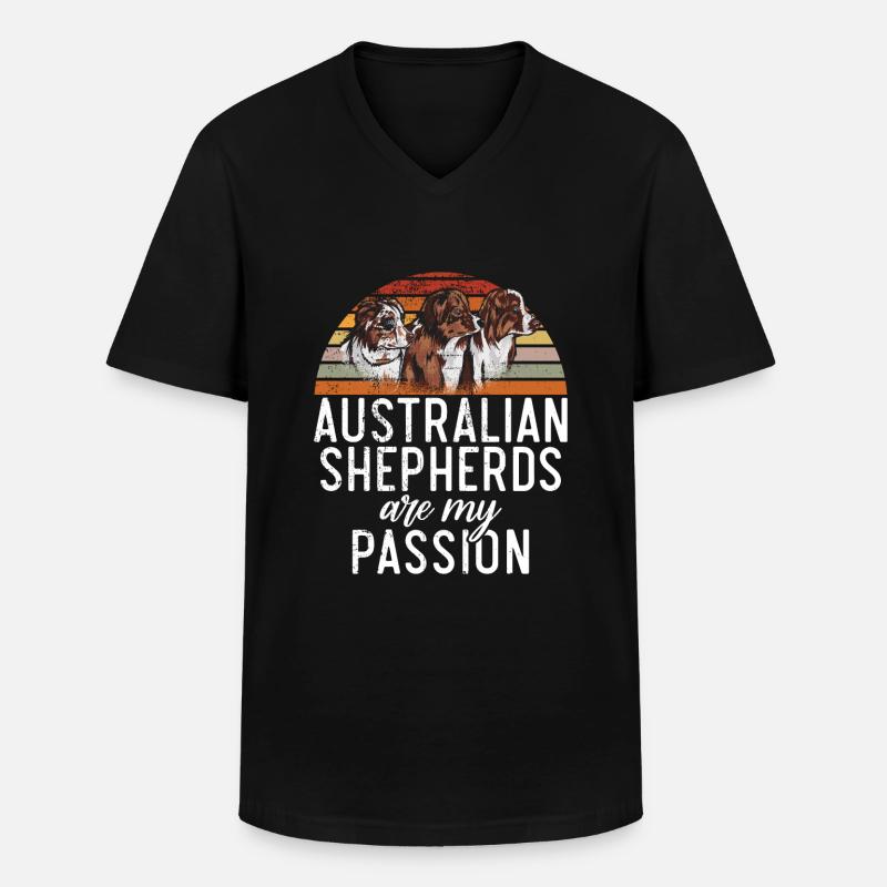 Australian Shepherd Geschenke - Männer-T-Shirt mit V-Ausschnitt - Schwarz