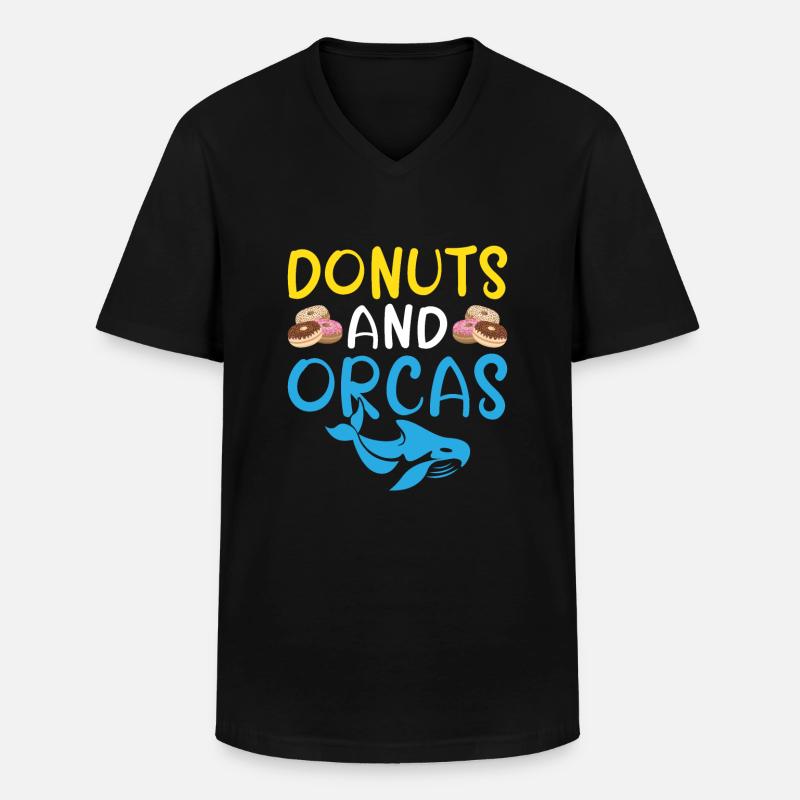 Orca Wal Geschenke - Männer-T-Shirt mit V-Ausschnitt - Schwarz