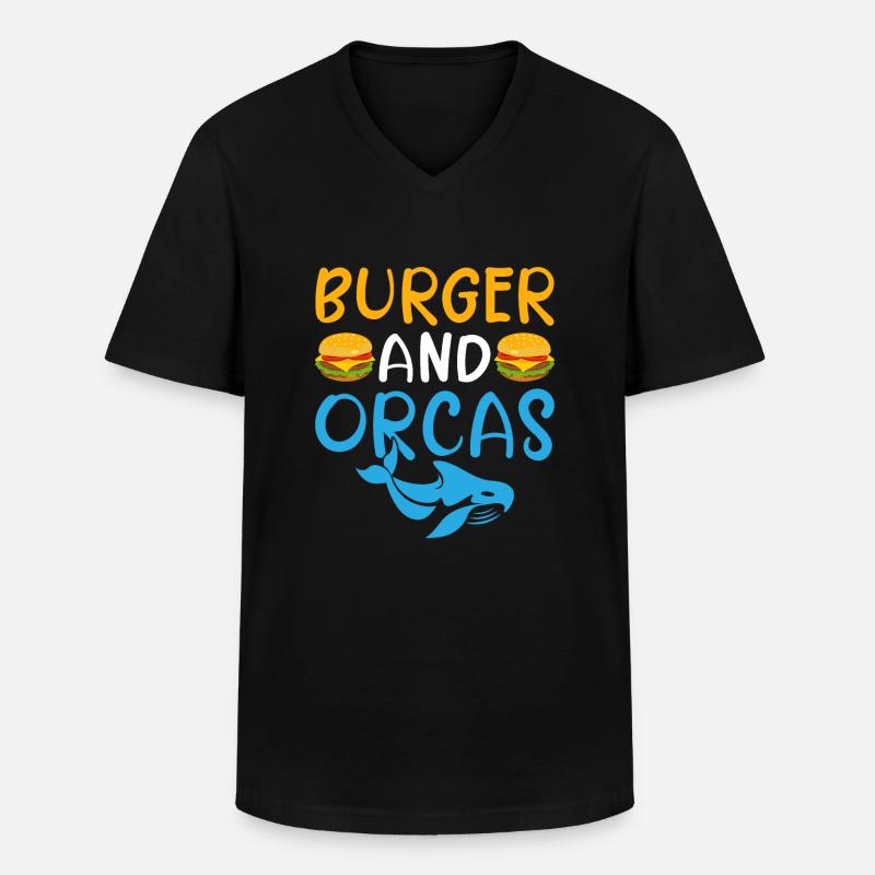 Orca Wal Geschenke - Männer-T-Shirt mit V-Ausschnitt - Schwarz