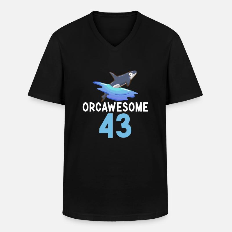 Orca Wal Geschenke - Männer-T-Shirt mit V-Ausschnitt - Schwarz