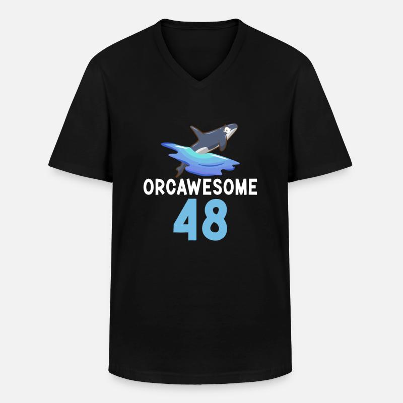 Orca Wal Geschenke - Männer-T-Shirt mit V-Ausschnitt - Schwarz